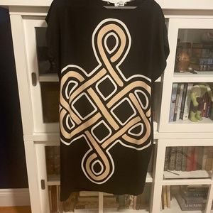 Diane Von Furstenberg Black/ Cream print Dress